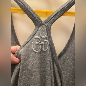 Gray Yoga Tank Top with Om Symbol